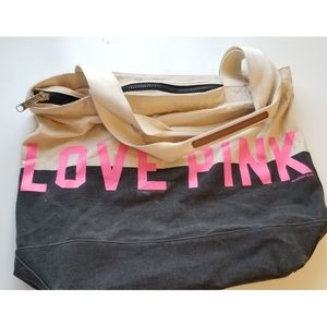 Love Pink canvas tote bag